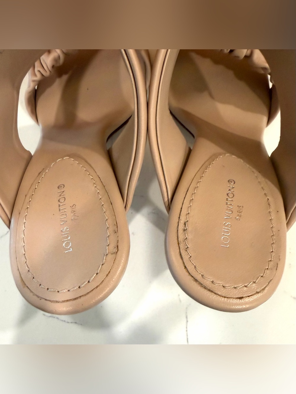 Louis Vuitton Drapy Heel Mules – Nude Beige – Size 37.5 - Picture 3 of 11